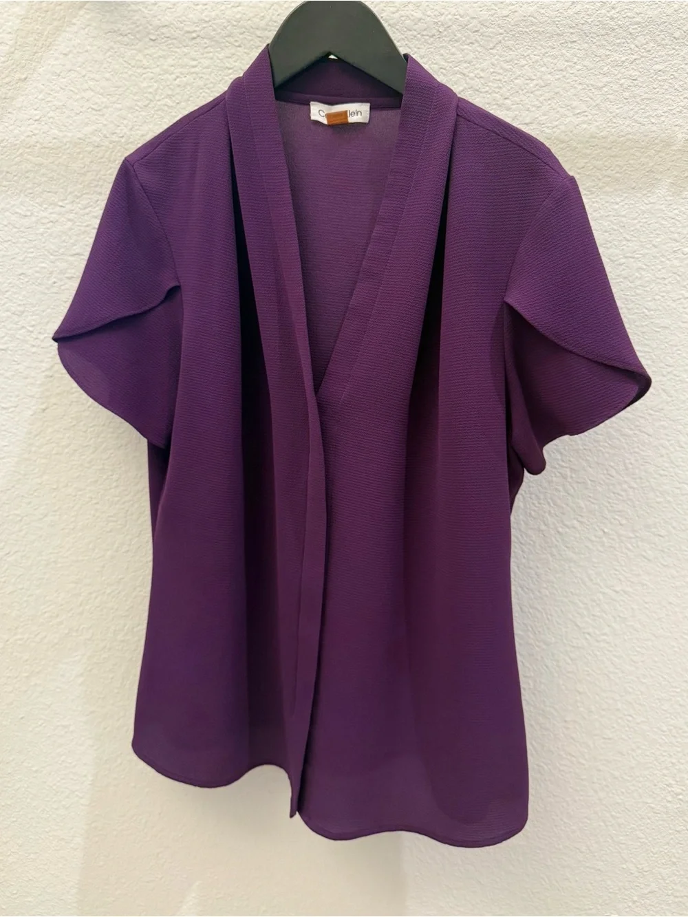 Calvin Klein Deep Purple Short-Sleeve Blouse